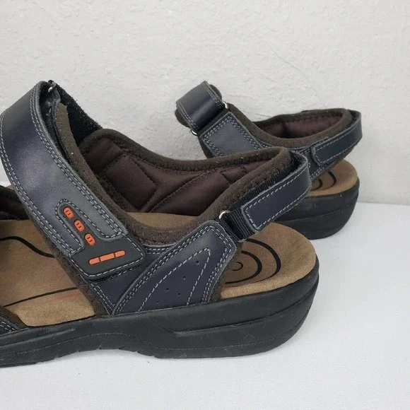 Orthofeet Black Cambria Diabetic Sandals Mens Comfort Shoes Walking - Picture 8 of 13